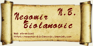 Negomir Biolanović vizit kartica